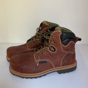 HAWX Men’s 8C Work Boots Waterproof Composite Toe Brown Leather NWOT